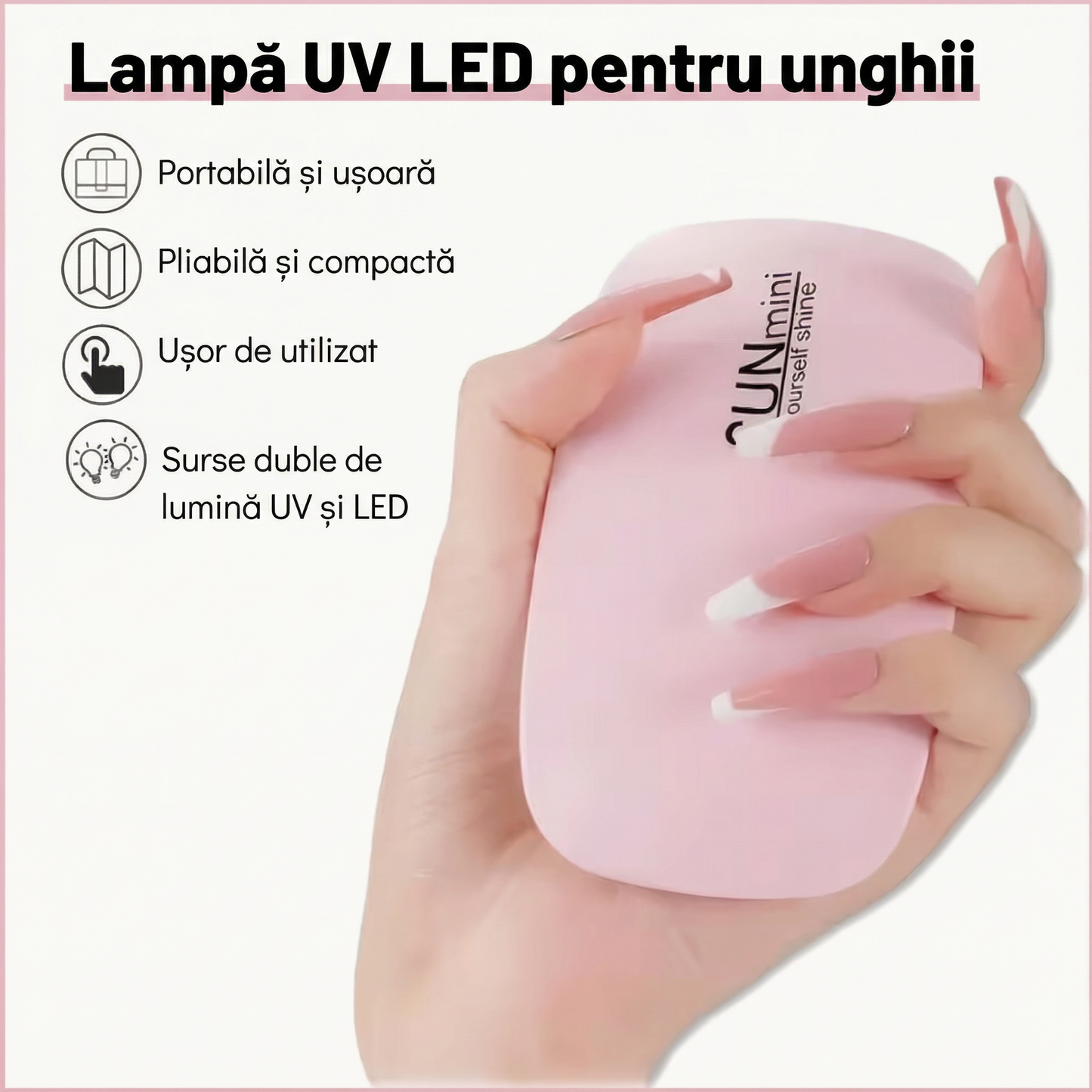 Mini Lampă penru Unghii Alimentat prin Micro USB