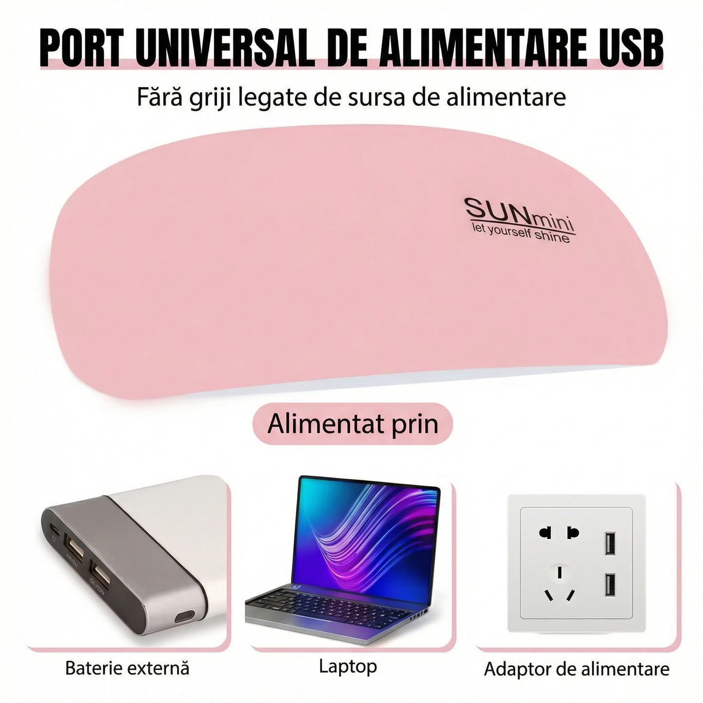 Mini Lampă penru Unghii Alimentat prin Micro USB