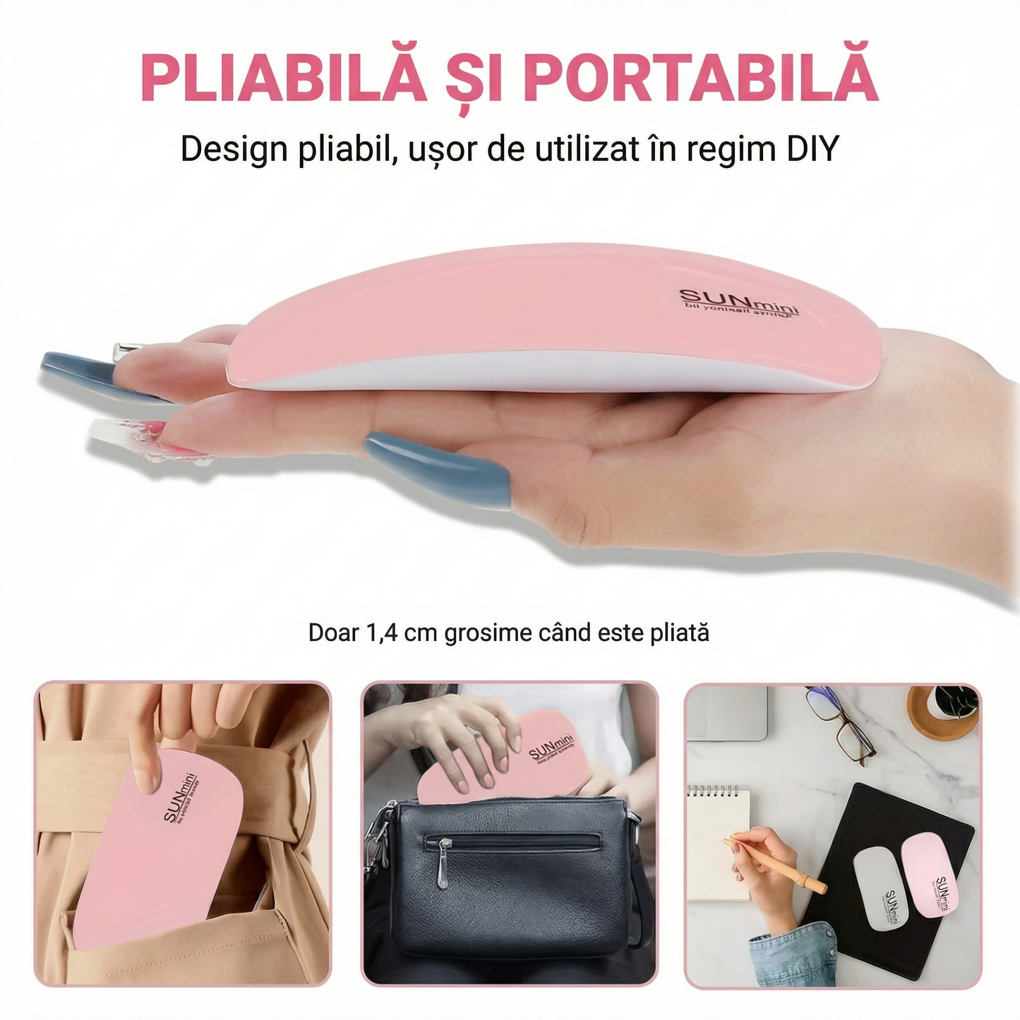 Mini Lampă penru Unghii Alimentat prin Micro USB