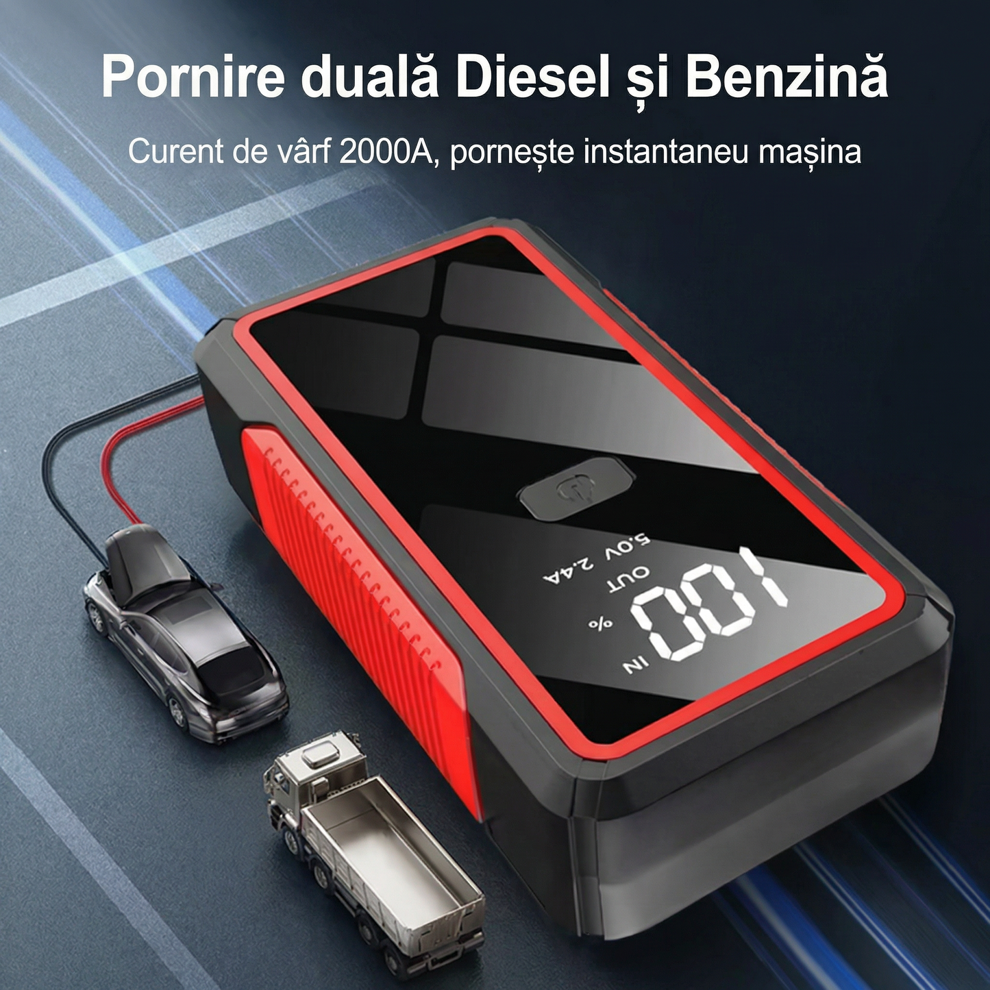 Dispozitiv Portabil de Pornire 12V pentru Bateria Mașinii
