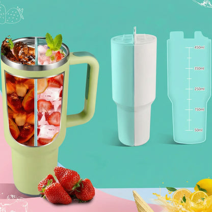 Separator Dublu din Silicon cu Capac pentru Pahar