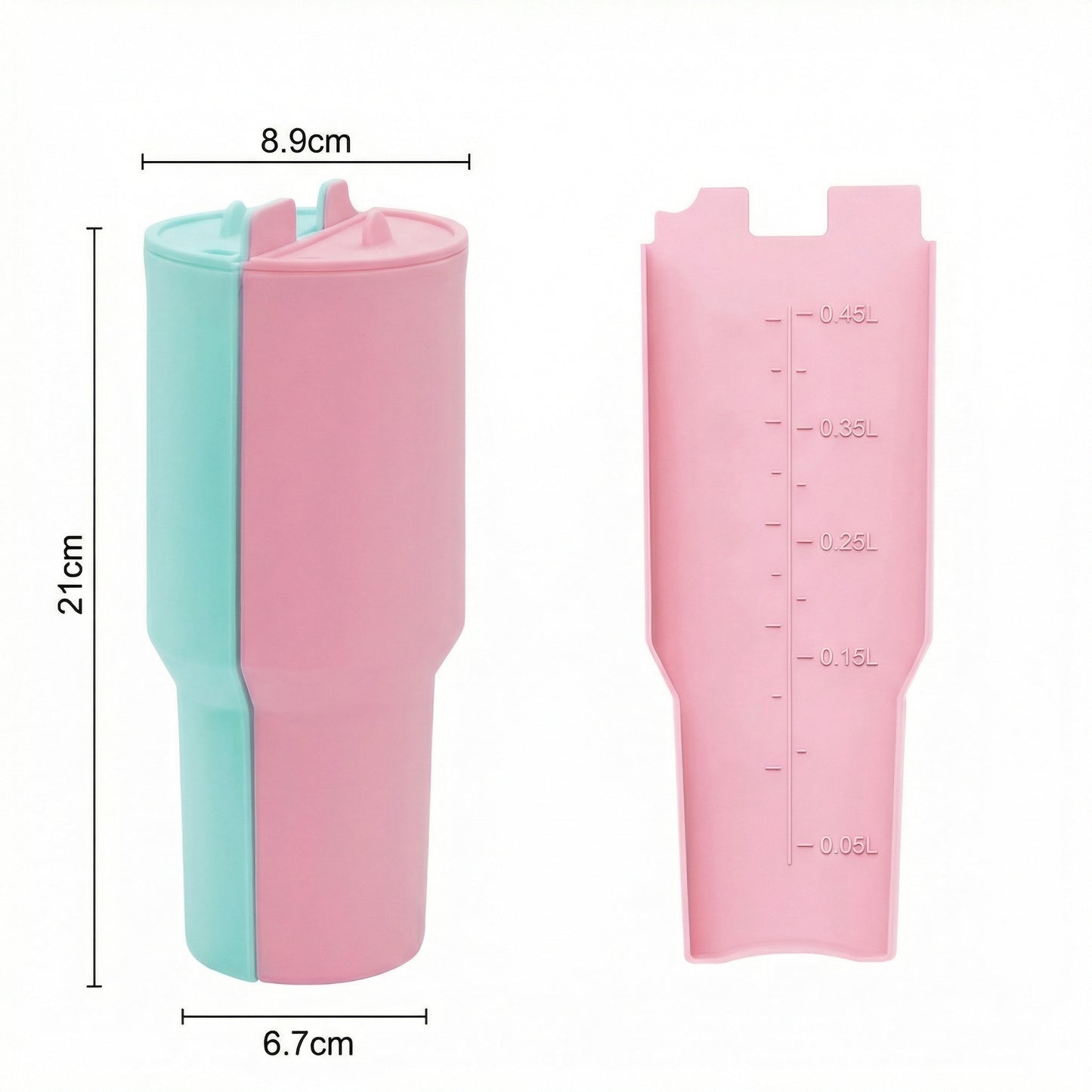 Separator Dublu din Silicon cu Capac pentru Pahar