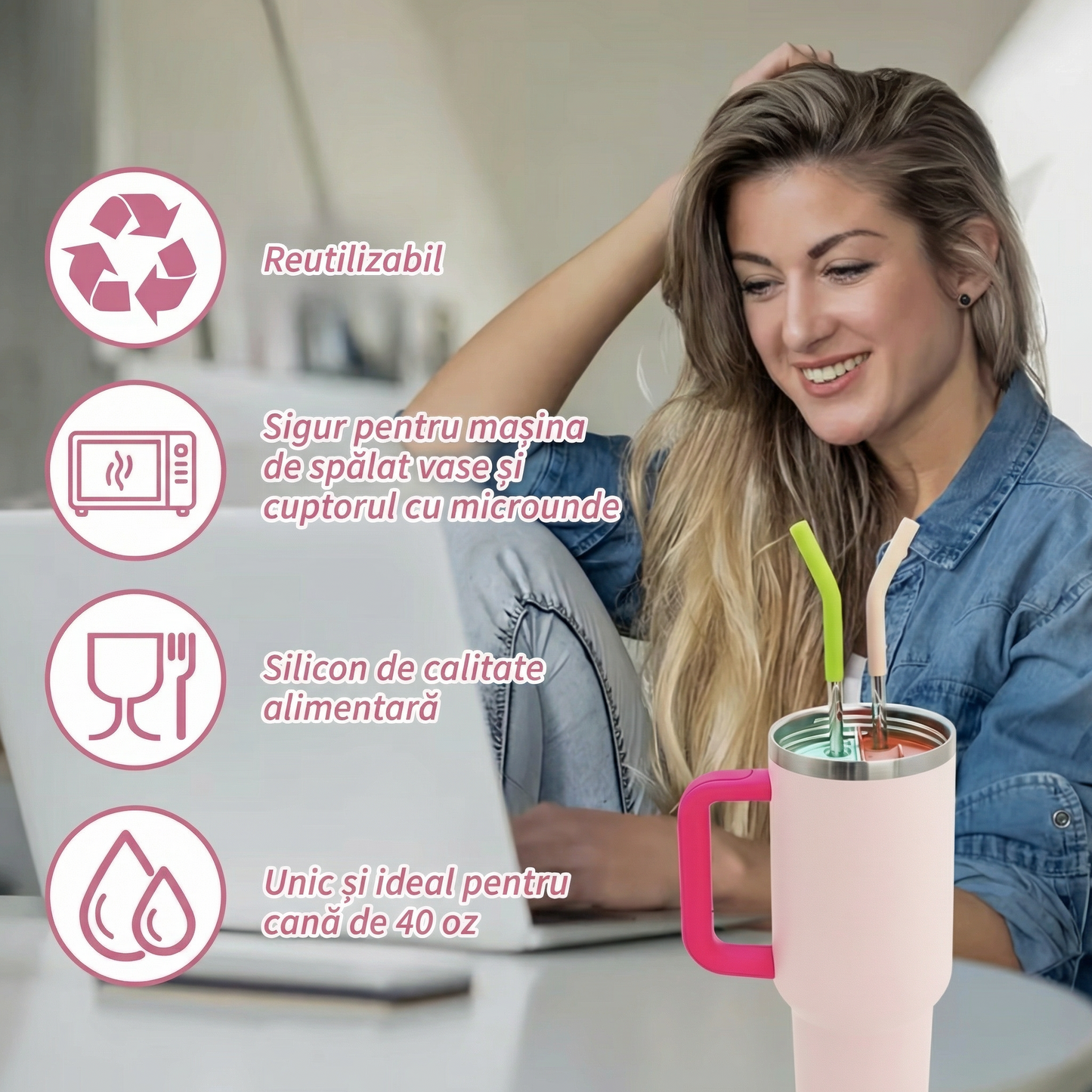 Separator Dublu din Silicon cu Capac pentru Pahar