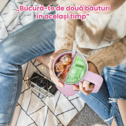Separator Dublu din Silicon cu Capac pentru Pahar