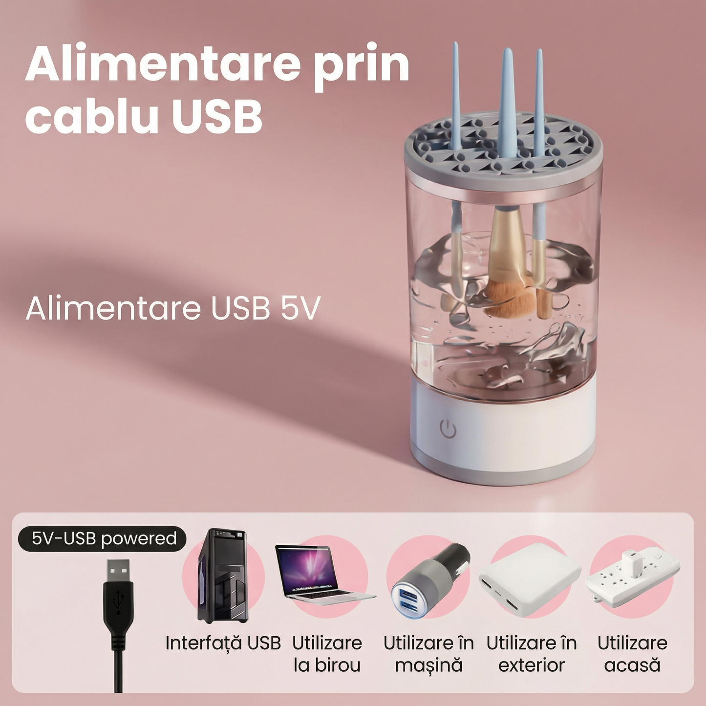 Dispozitiv Electric pentru Curățarea Pensulelor