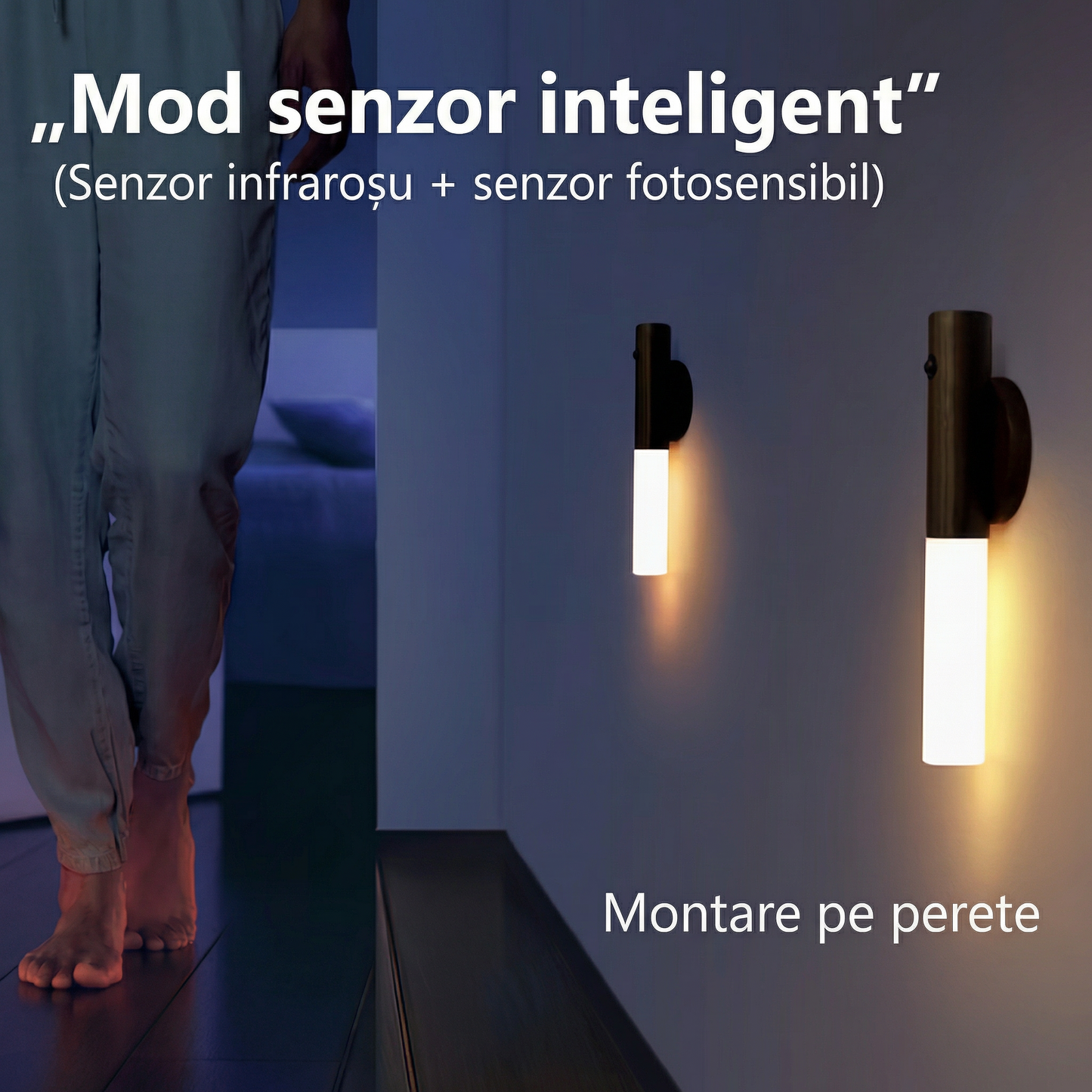 Lampă de Noapte Magnetică cu Senzor de Mișcare Smart