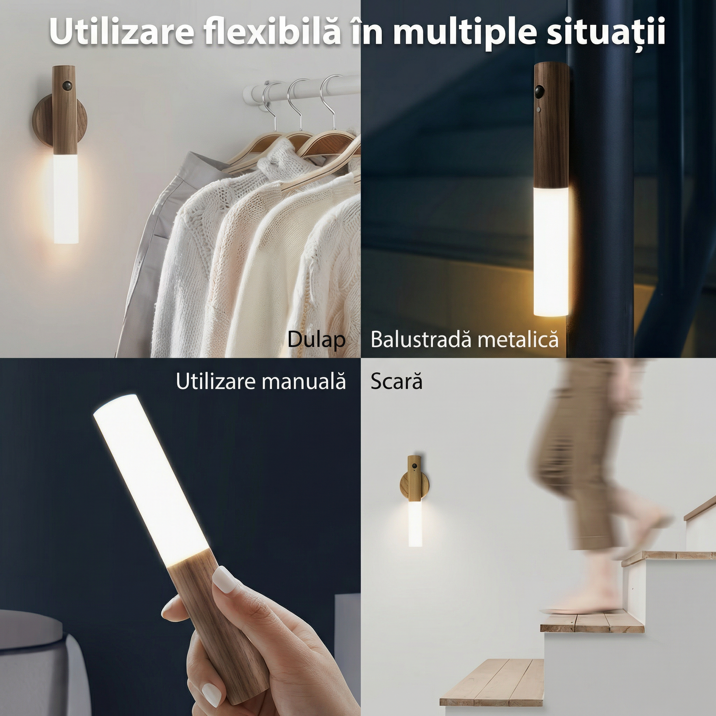 Lampă de Noapte Magnetică cu Senzor de Mișcare Smart