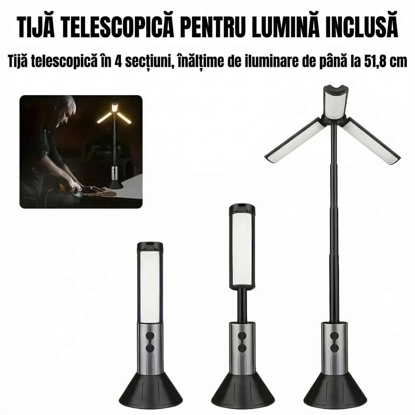 Proiector LED și Lanternă pentru Camping