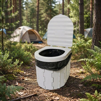 Toaletă Portabilă Pliabilă cu Capac pentru Camping