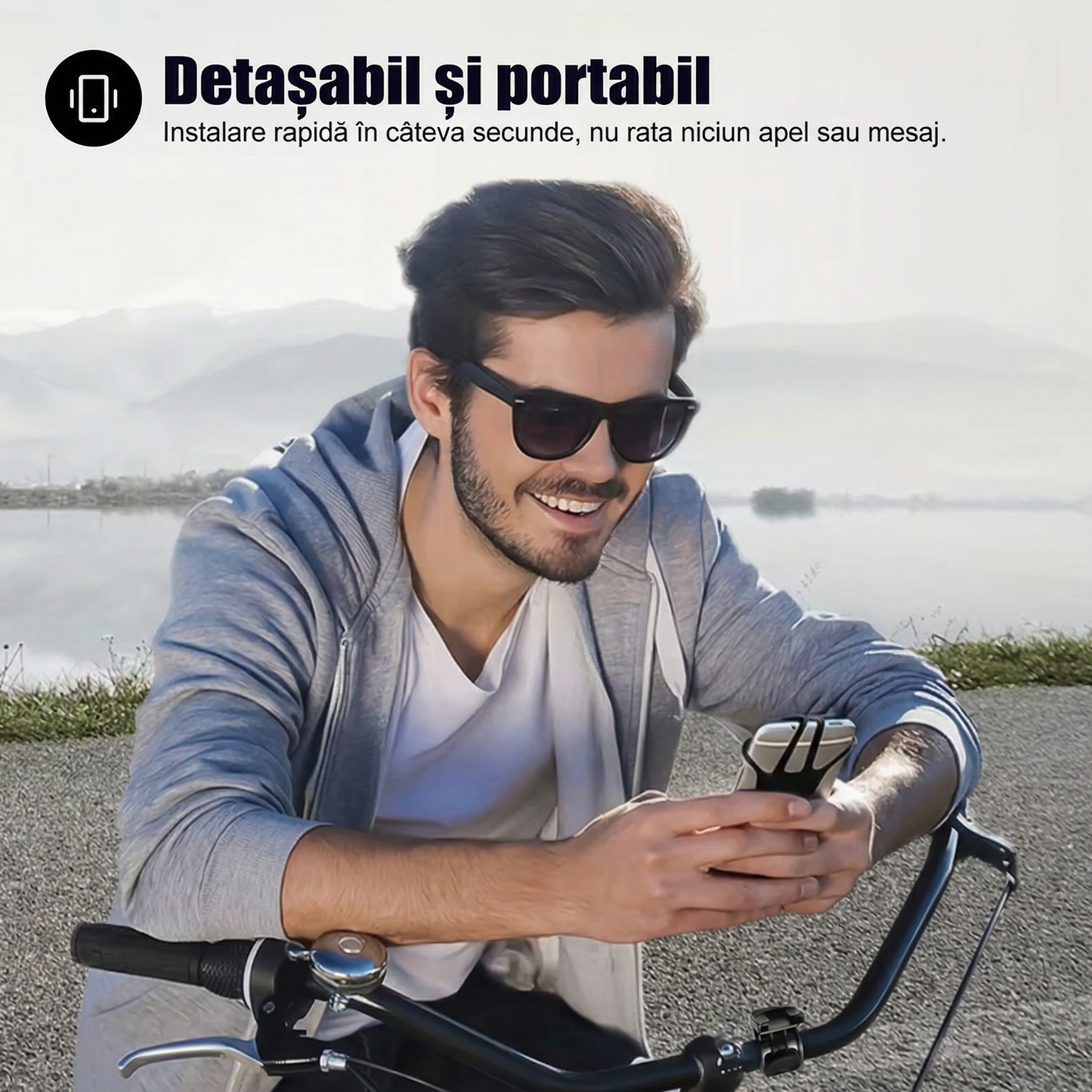 Suport Rotativ 360° pentru Telefon la Bicicletă
