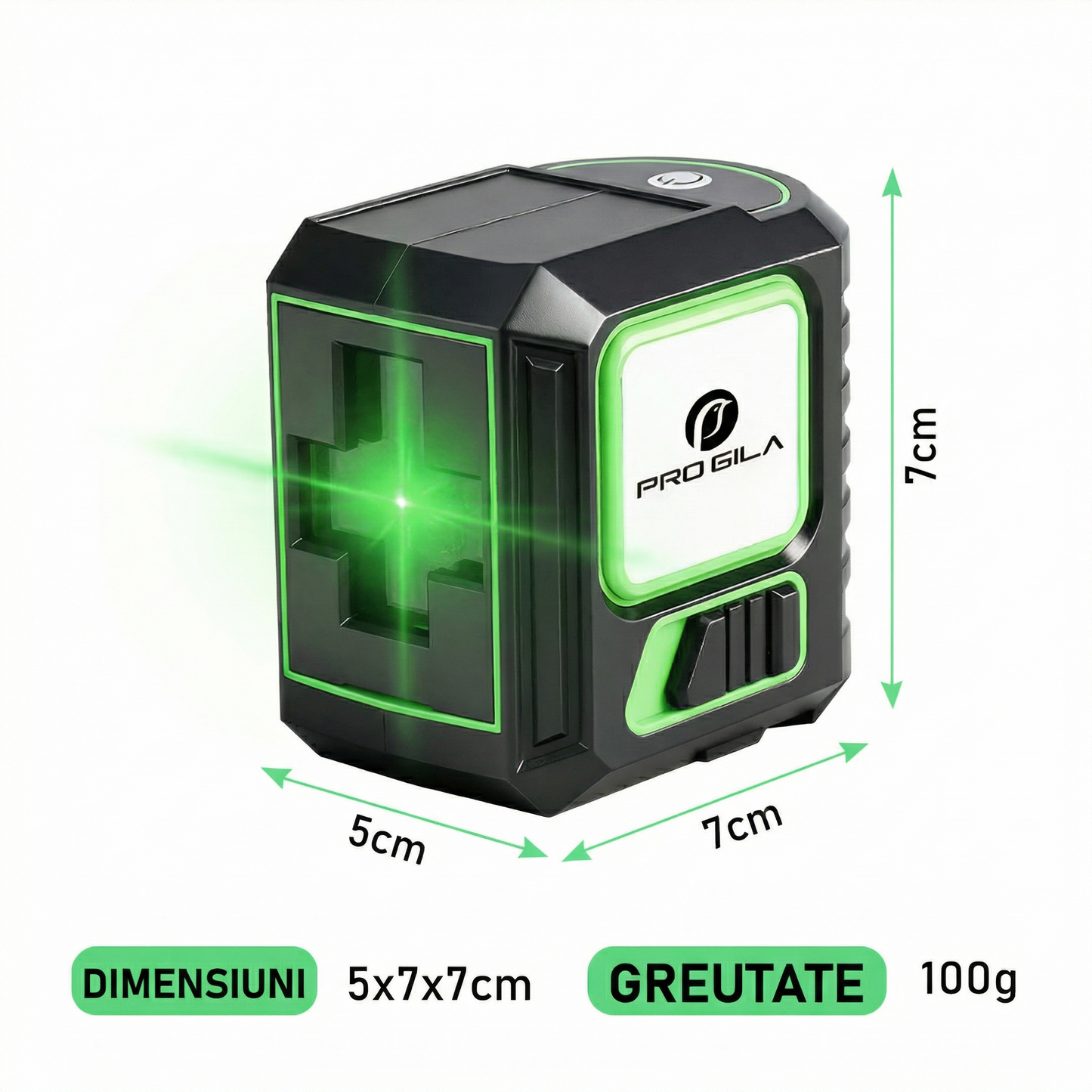Auto-Nivelantă cu Laser Verde pe 2 Axe