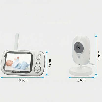 Monitor cu Cameră - Ecran HD 720P și Vedere Nocturnă, Cameră Video Wireless, Audio în 2 Direcții, Senzor de Temperatură, Cântece de Leagăn