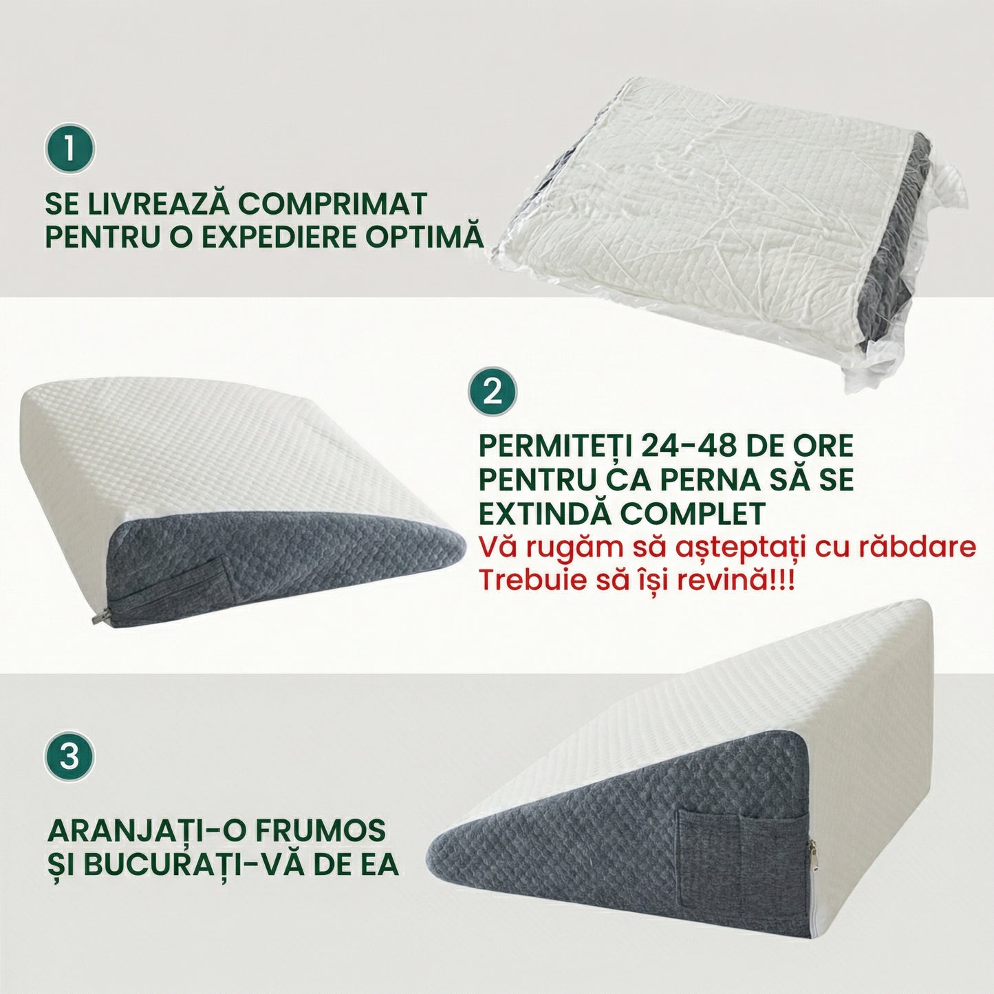 Pernă Triunghiulară pentru Sprijin Cervical