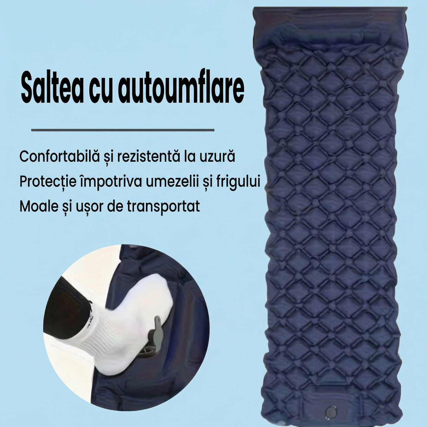 Saltea Gonflabilă de Exterior cu Pompă Încorporată