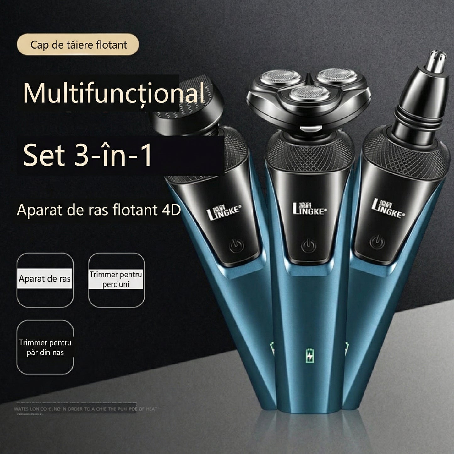 Set Electric de Ras 3 în 1 Reîncărcabil