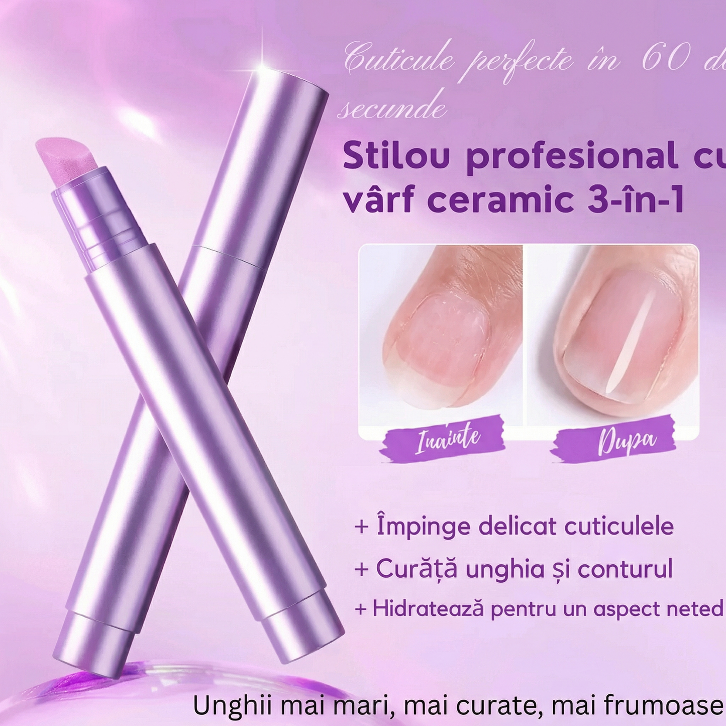 Stilou 3 în 1 pentru Cuticule Catifelate