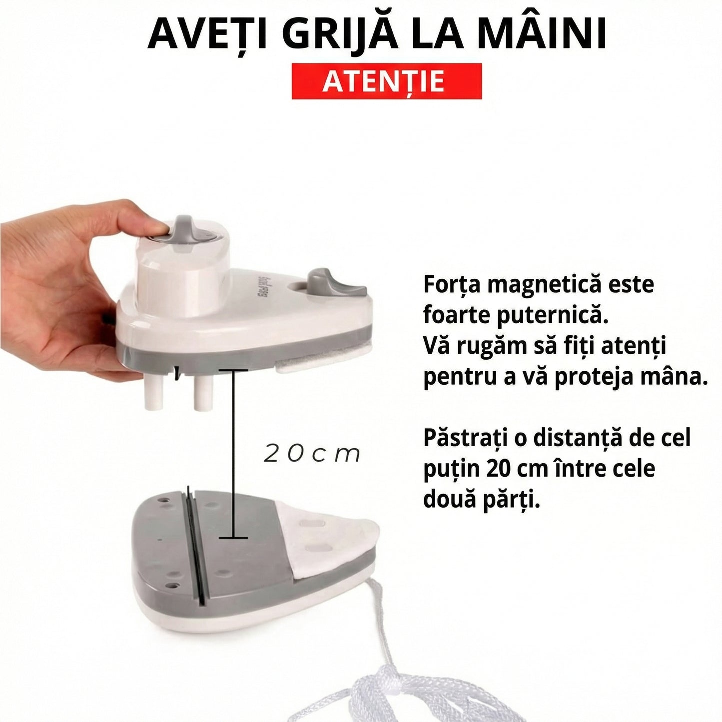Ștergător de Geamuri Magnetic Cu Două Fețe