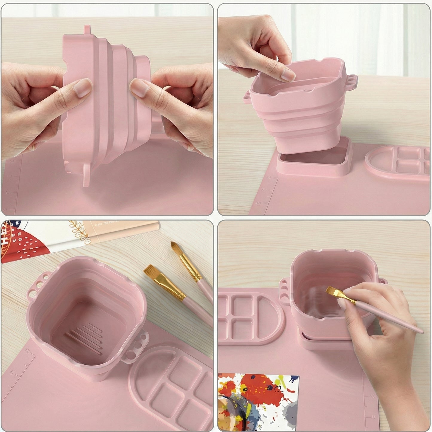 Covoraș de Pictură din Silicon cu Separator de Culori și cu Cană