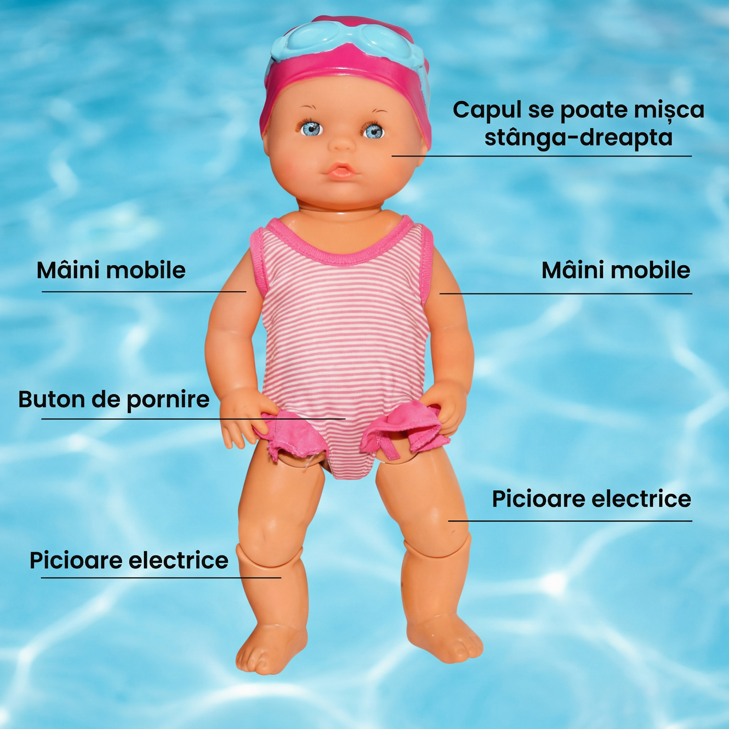 Păpușă Înotătoare pentru Baie și Piscină