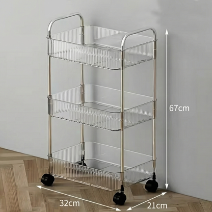 Cărucior de Depozitare Transparent