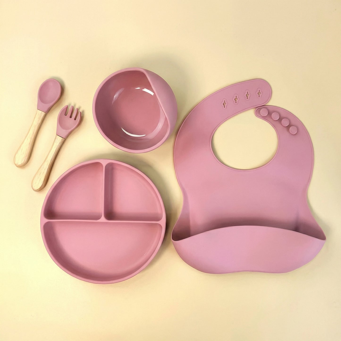 Set din Silicon de Hrană pentru Bebeluși - Veselă și Tacâmuri