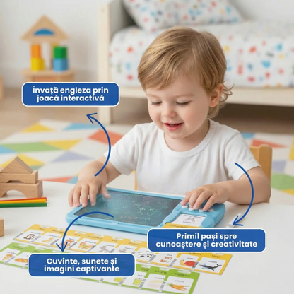Set Educativ Cu Carduri Vorbitoare În Limba Engleză Și Tabletă De Scris Pentru Copii