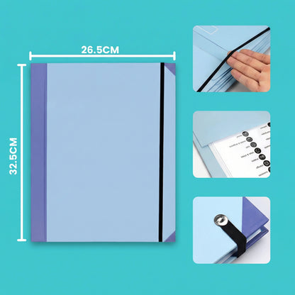 Organizator De Documente Elegant Cu 10 Plicuri Extensibile Și Etichete Adezive