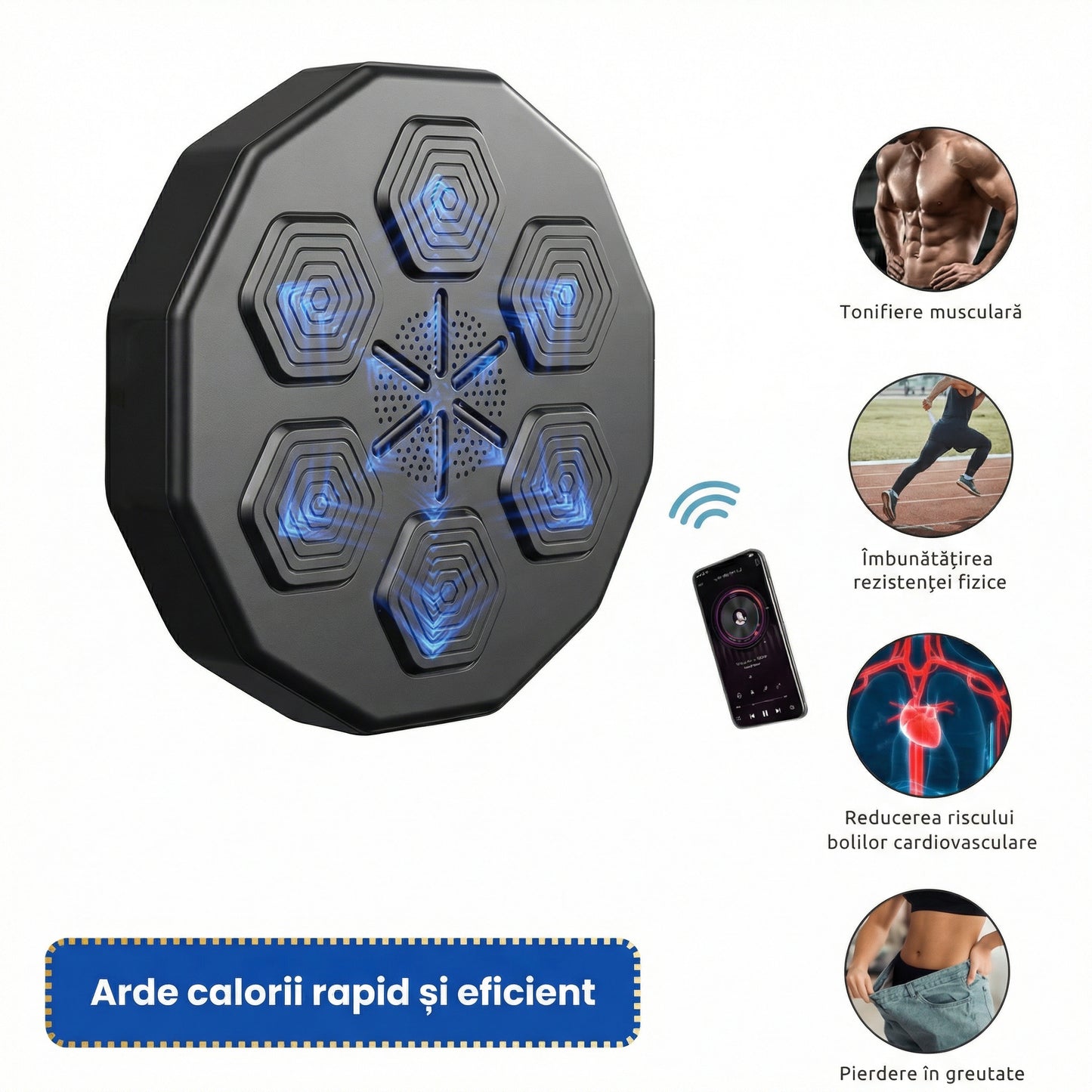 Aparat de Box pentru Antrenamente și Distracție Acasă cu Boxă Bluetooth