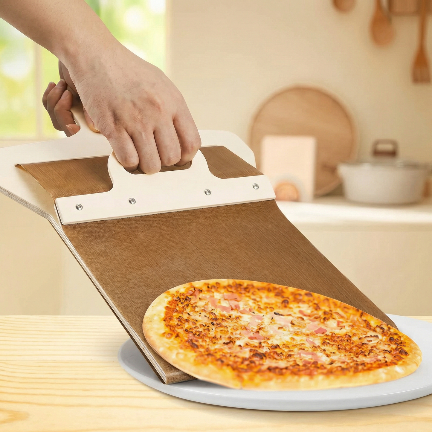 Paletă Glisantă pentru Pizza și Produse de Patiserie, Perfectă pentru Transferul Aluatului