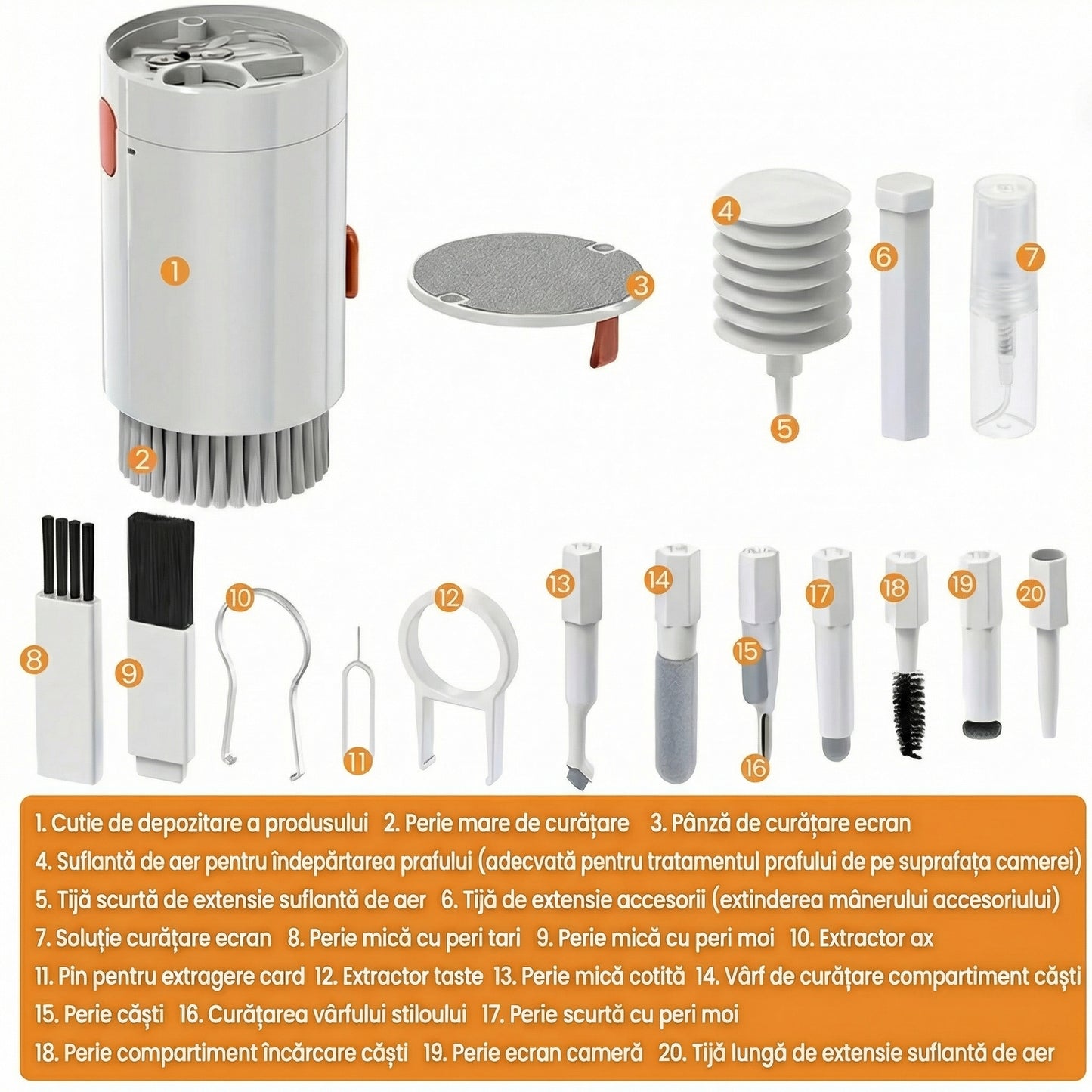 Set Multifuncțional de Curățare 9 în 1