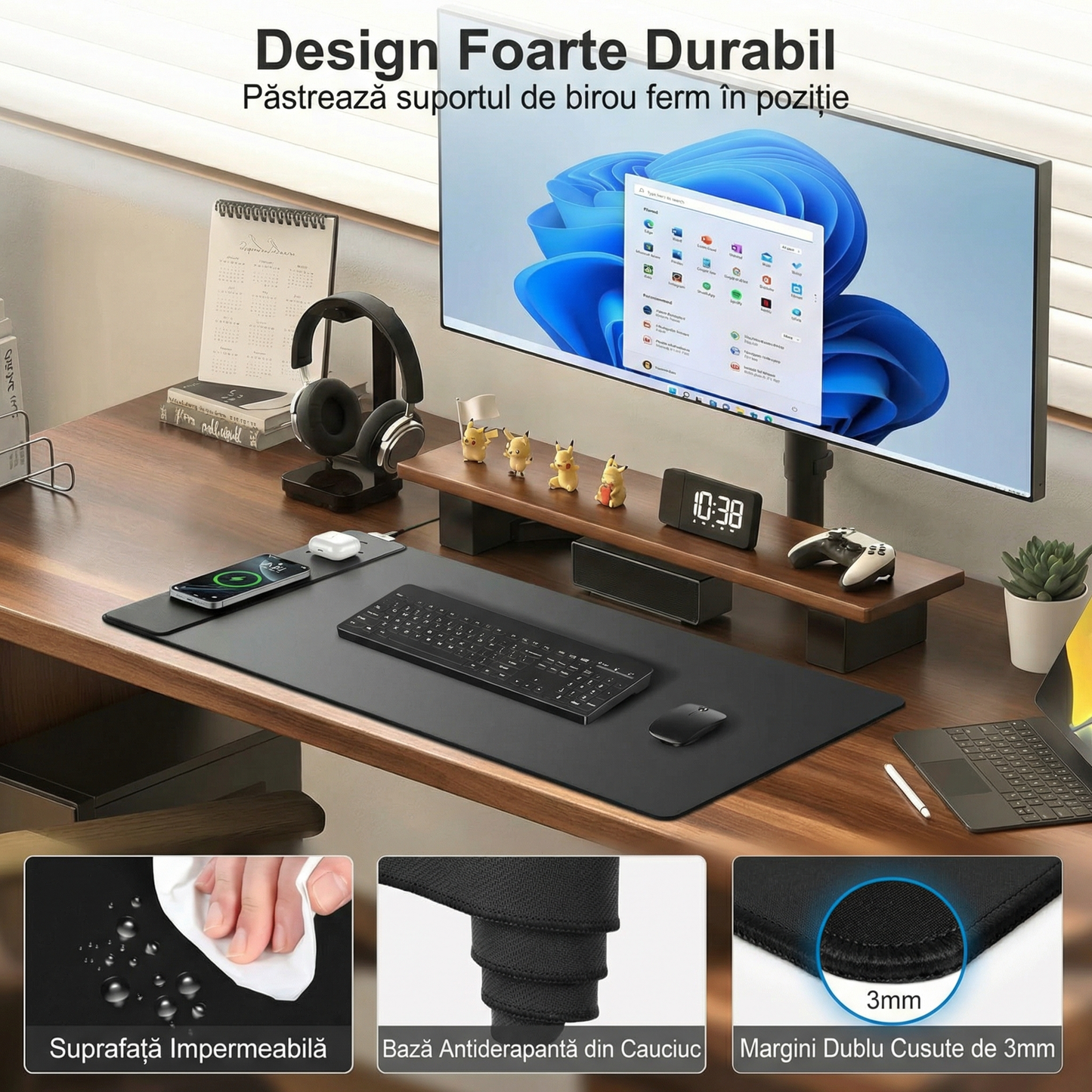 MousePad Mutifuncțional cu Încărcare Magnetică Wireless