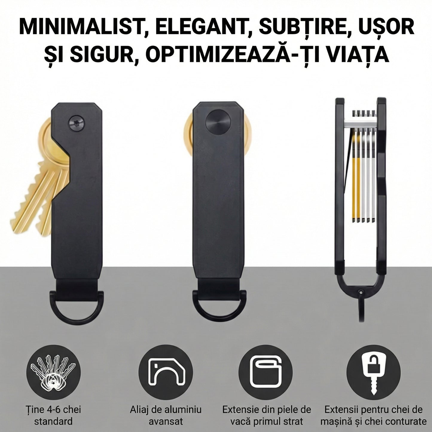 Organizator Multifuncțional pentru Chei din Metal
