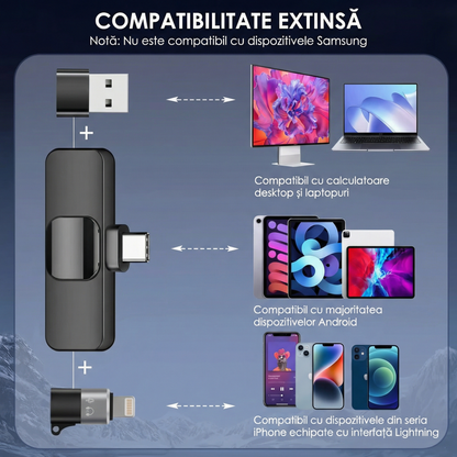 Microfon Portabil cu Funcție de Conectare prin USB