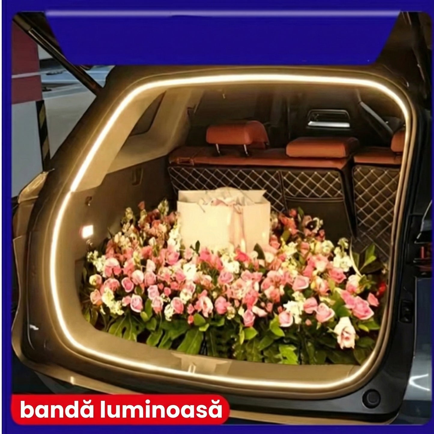 Bandă LED pentru Mașină de 2M cu 3 Variante de Culori