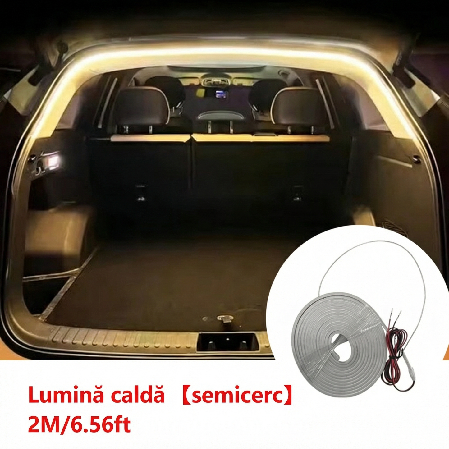 Bandă LED pentru Mașină de 2M cu 3 Variante de Culori