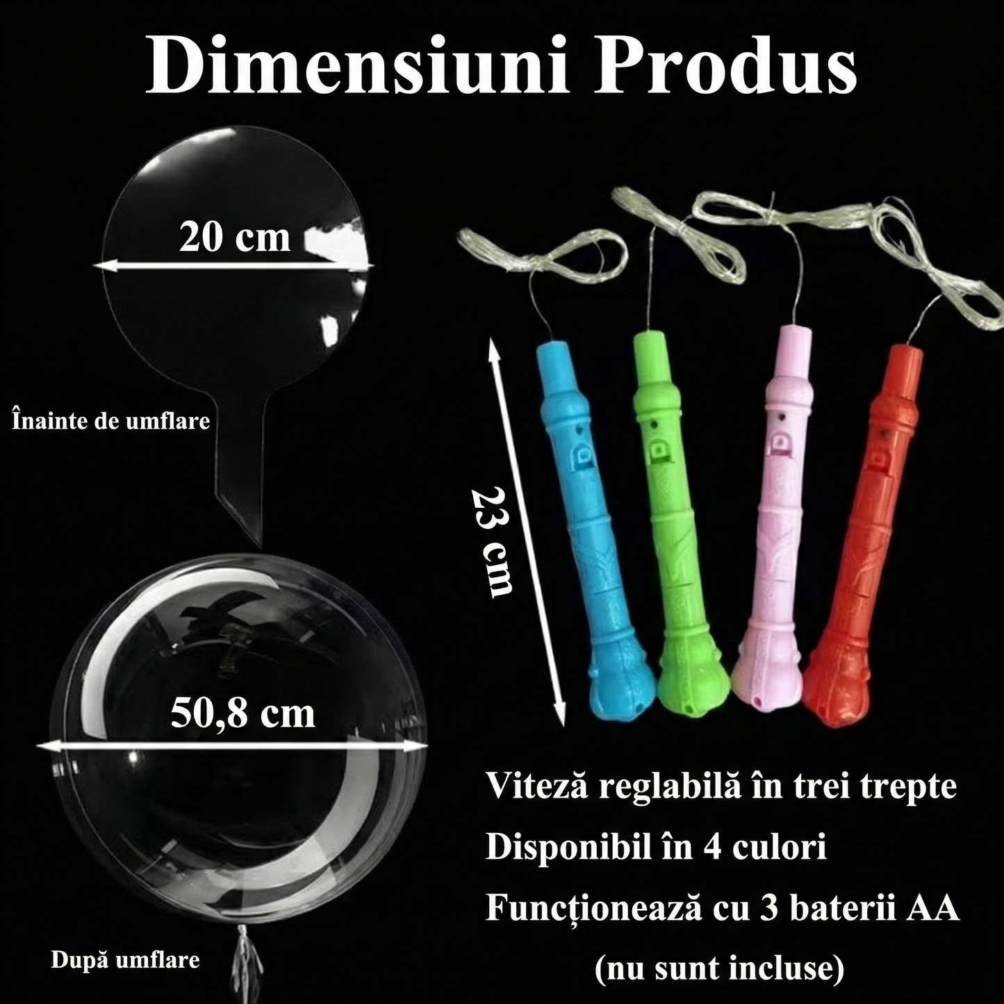 Set 4 Baloane cu LED pentru Petrecere