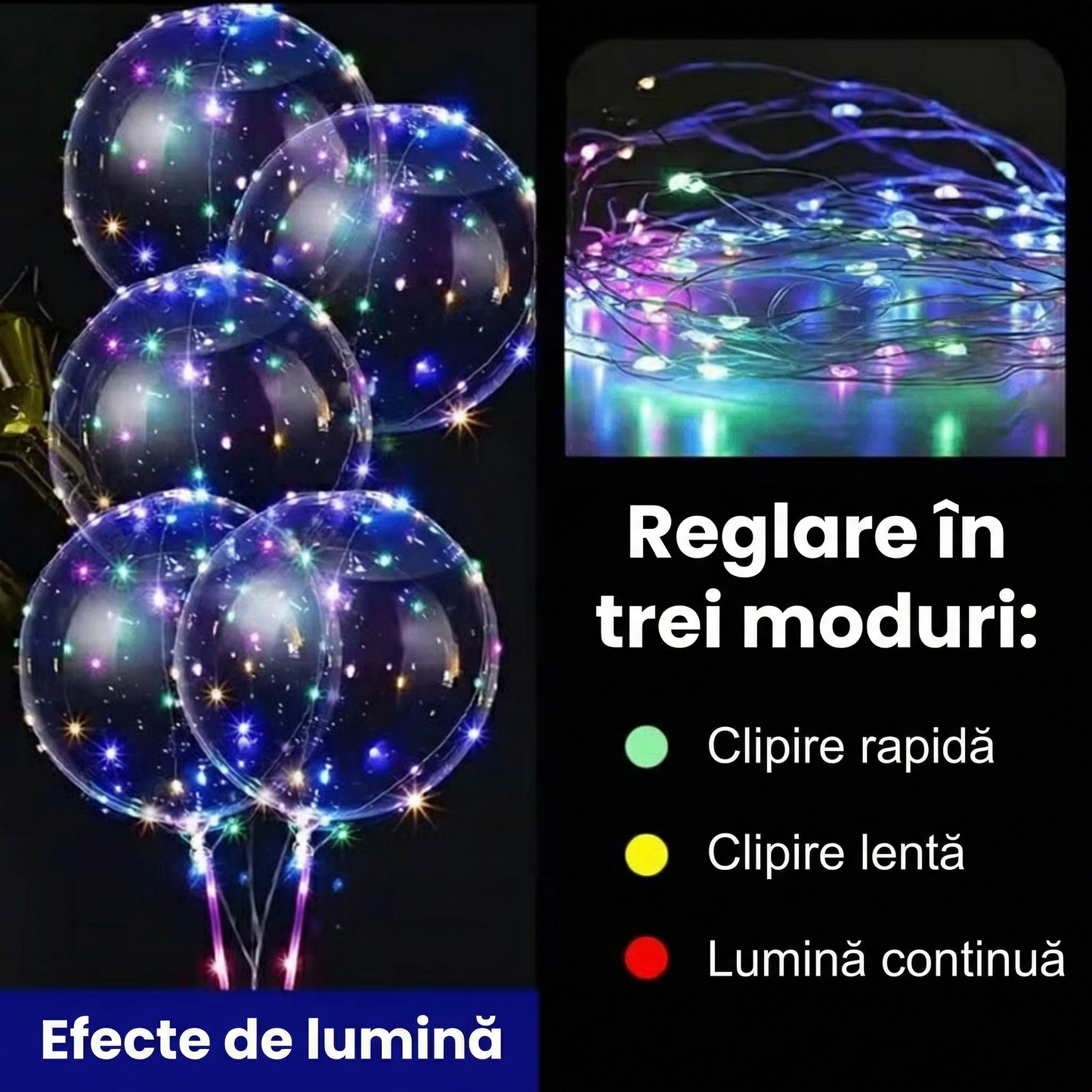 Set 4 Baloane cu LED pentru Petrecere