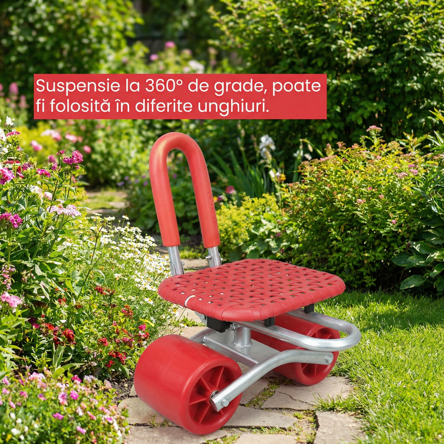 Scaun cu Roți pentru Grădină Multifuncțional