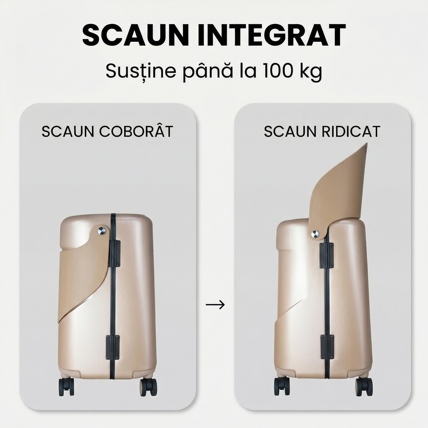Troller cu Deschidere Frontală și Scaun cu Spătar Integrat