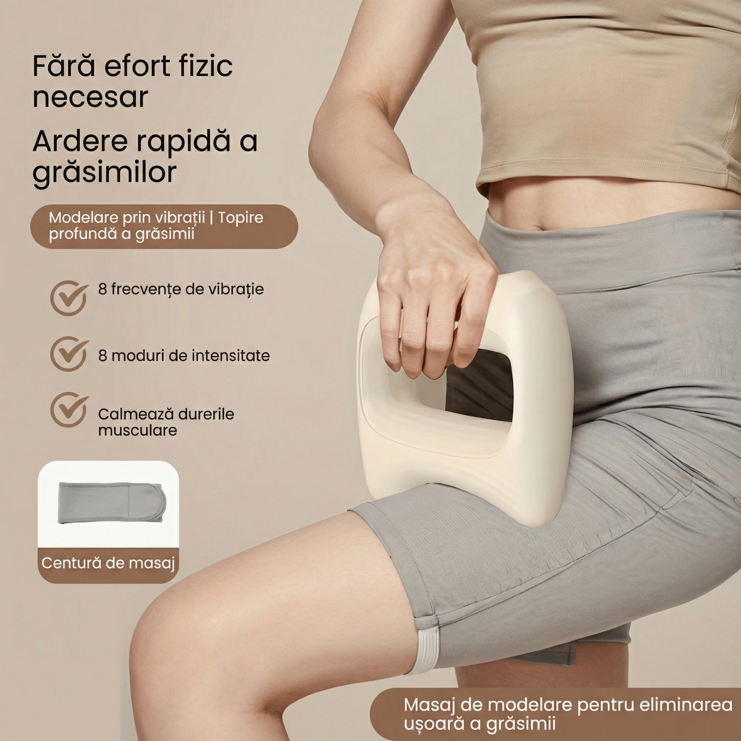 Pistol de Masaj Toroidal Portabil, 8 Tipuri de Moduri de Vibratie, Masaj Sportiv Electric