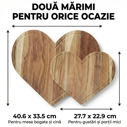 Set Tocător din Lemn în Formă de Inimă