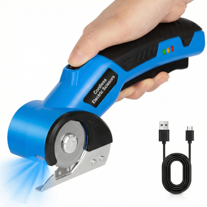 Foarfece Electrice Fără Fir, Reîncărcabile, cu Blocare de Siguranță și 2 Lame, 1500mAh, Lumină LED
