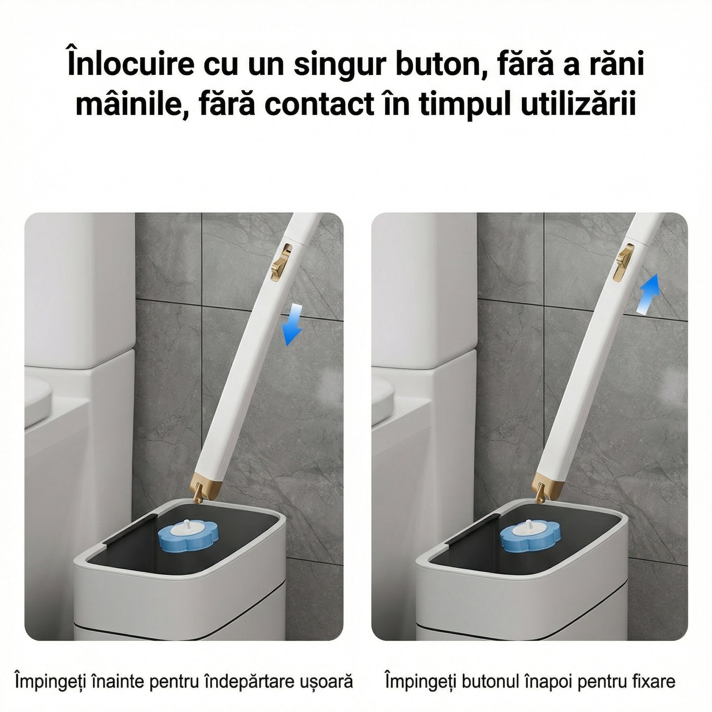 Perie de Toaletă Reîncărcabilă - Curăță WC-ul, Scurgerile, Cada, Oglinzile, Lavoarul și Sticla