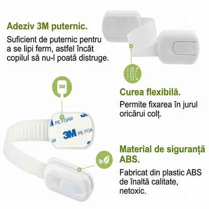 Set de 6 Curele de Securitate pentru Sertare