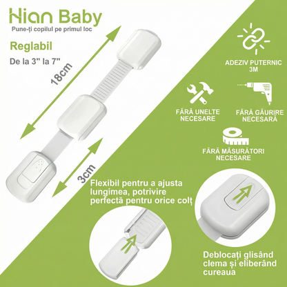Set de 6 Curele de Securitate pentru Sertare