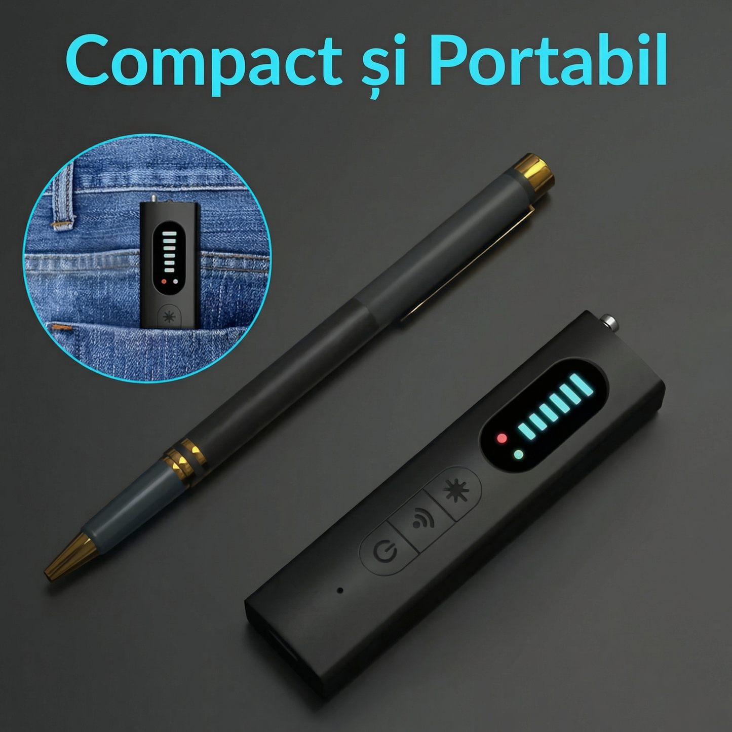 Detector Portabil de Dispozitive, Trackere GPS și Dispozitive de Ascultare Wireless cu 25 de Niveluri