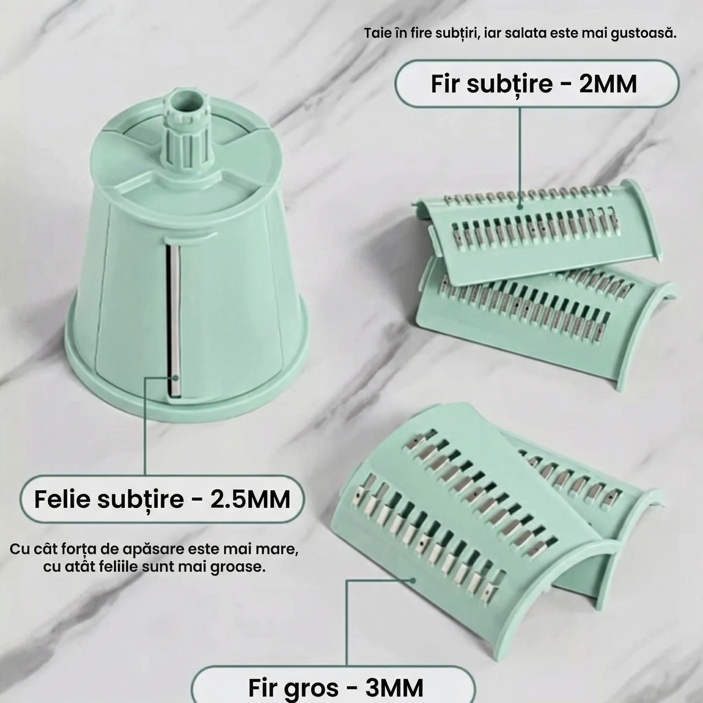 Razatoare de Legume cu Mandolina, 5 Lame Interschimbabile