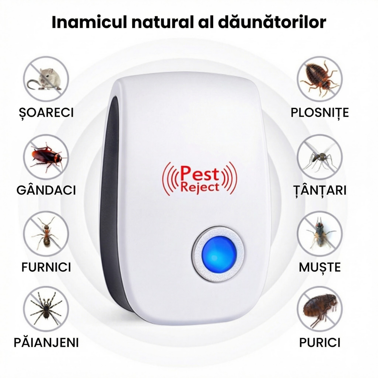 Dispozitiv Ultrasonic pentru Șoareci și Insecte