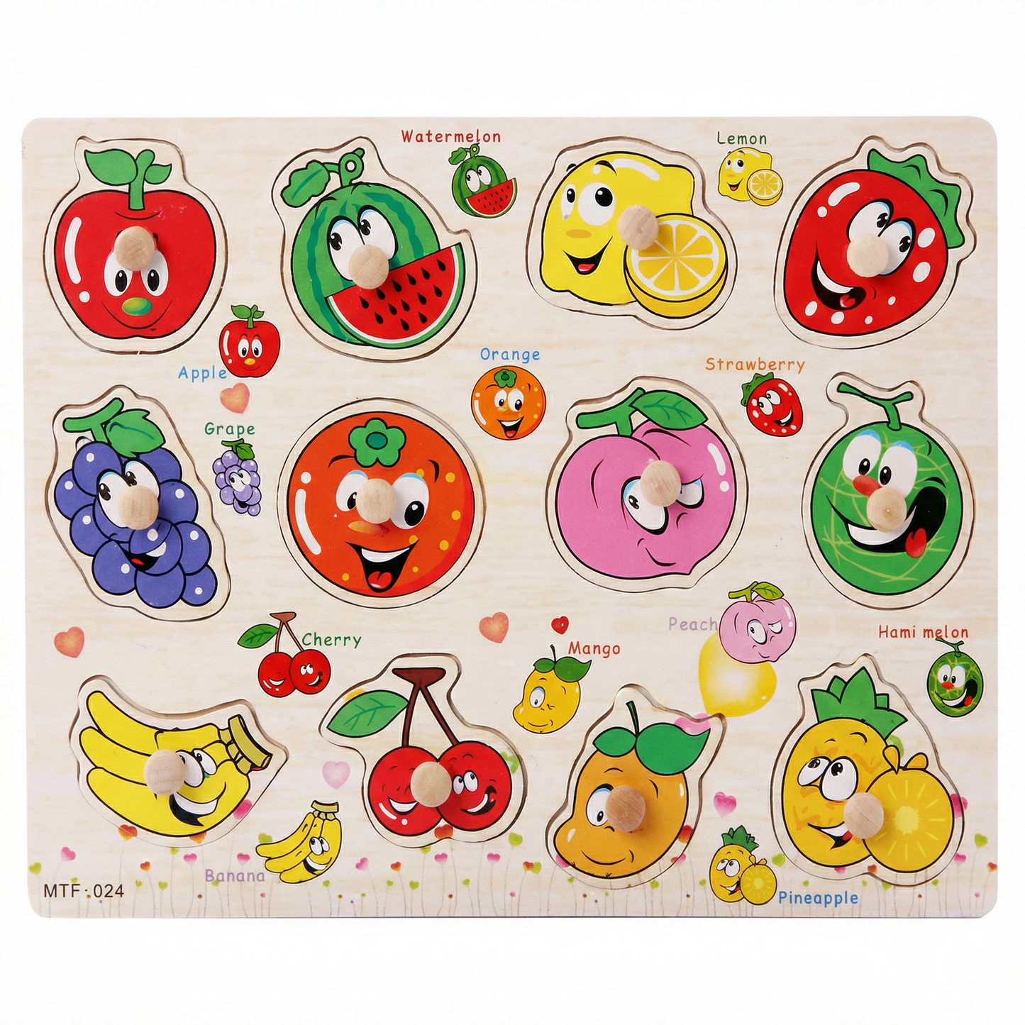 Puzzle din Lemn Educational pentru Copii cu Fructe