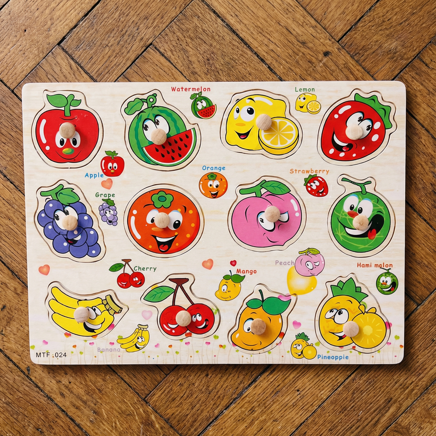 Puzzle din Lemn Educational pentru Copii cu Fructe